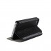 iPhone 4 4s - Genuine Leather Smart Window View Front Flip Stand Protective Phone Cover Case - Black